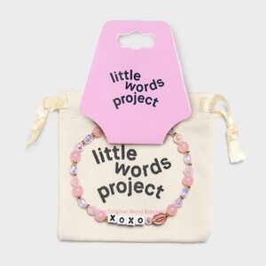 Little Words Project "XOXO" Beaded Bracelet - Pink - NWT